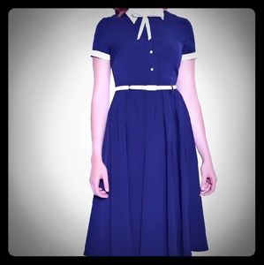 Collectif navy blue swing dress